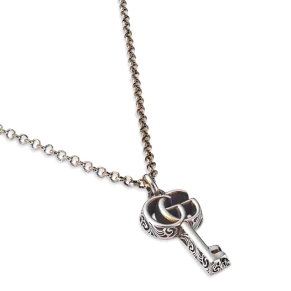 SOLD!!!   Gucci Sterling Silver Marmont Interlocking G Key Pendant Necklace - Picture 4 of 5